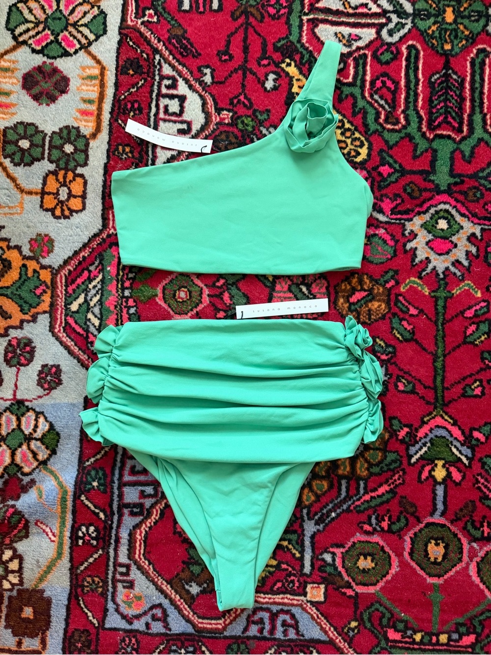 NWT Susana Monaco Sample Ivy Rosette Bikini Set Size S $216